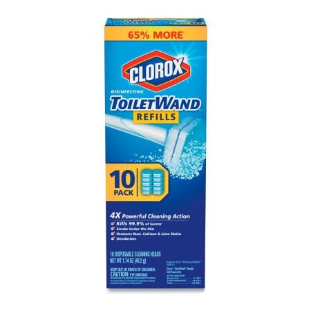 Clorox Disinfecting Toiletwand Refill Heads, 10/Pack, 6 Packs/Carton 31620